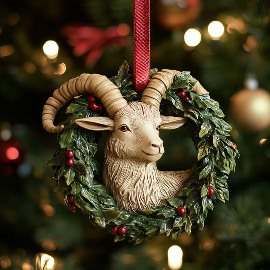 Festive Wreath Goat LT2710019CL Christmas Ornament