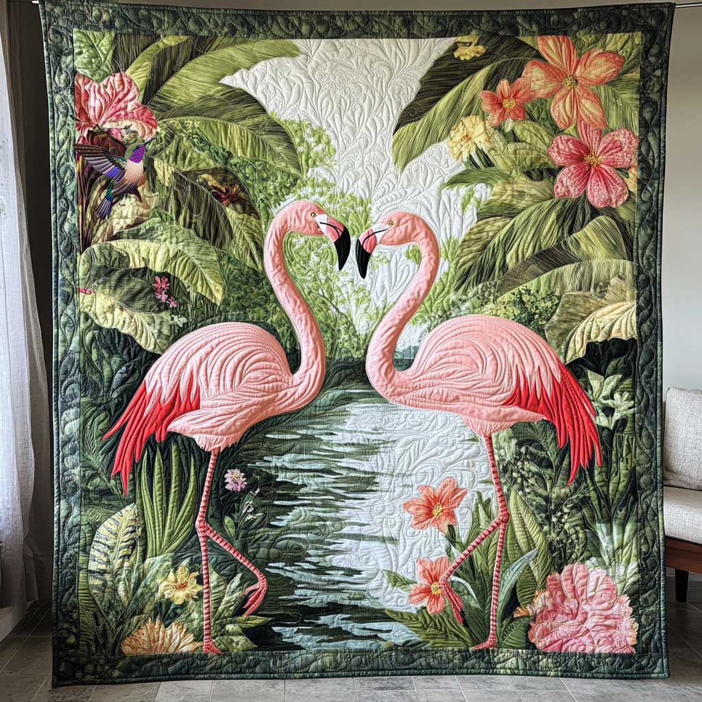 Forest Flamingo Plumeria WP2811029CL Quilt