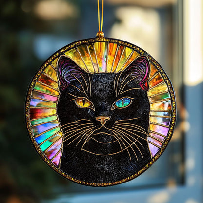 Cat WU2809010CL Stained Glass Suncatcher