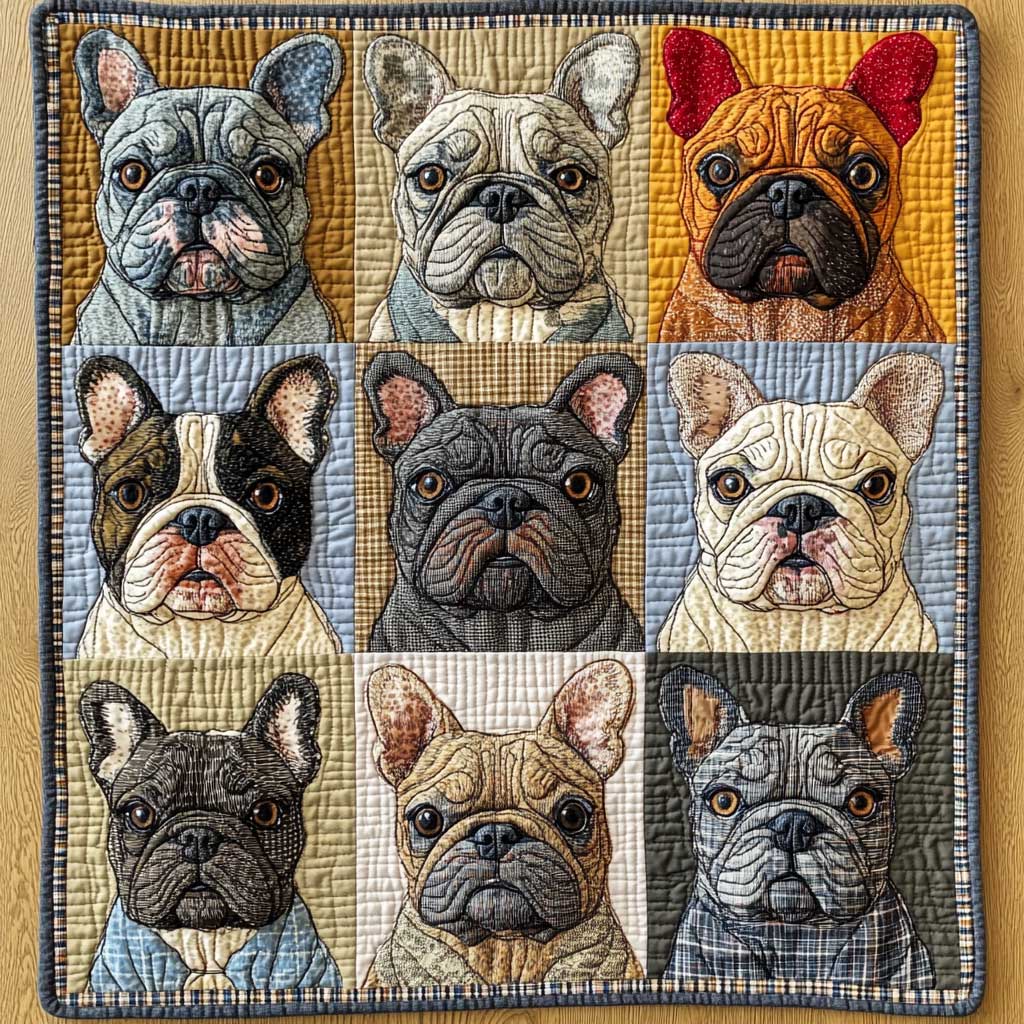 French bulldog Happy WN2809050CL Quilt
