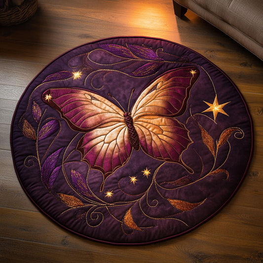 Autumn Night Butterfly WP1403025CL Quilted Round Mat