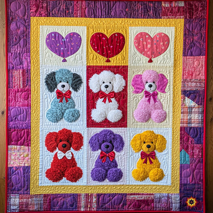 Colorful Poodle Valentine's Day WJ1012012CL Quilt