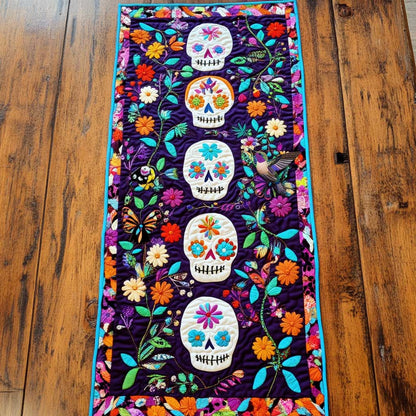 Day Of The Dead Floral Memories WN2610076CL Quilted Table Runner