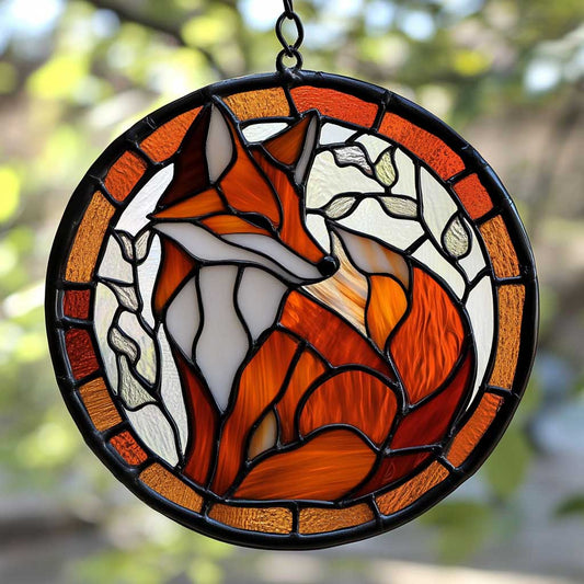 Fox WJ0410039CL Stained Glass Suncatcher