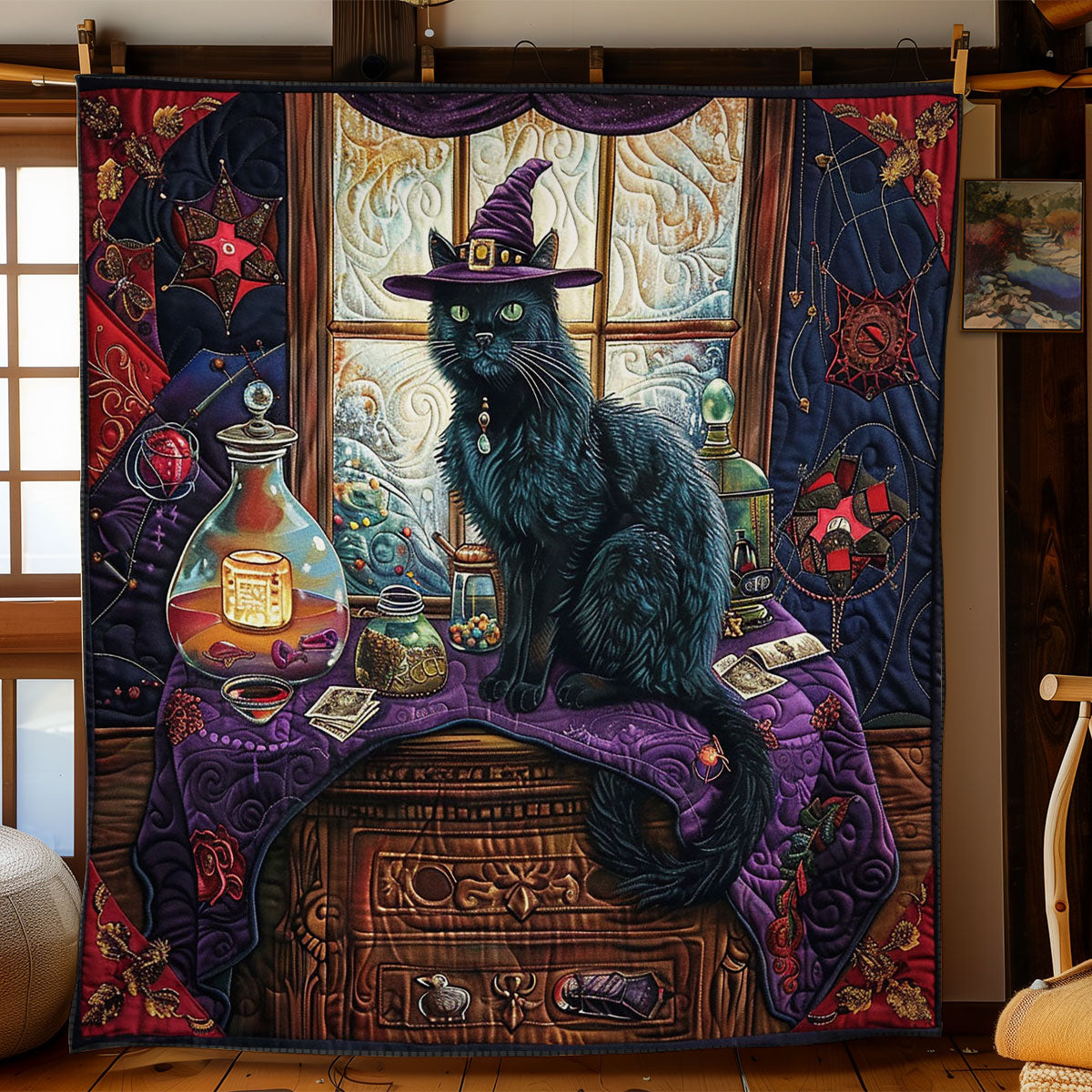 Mystic Sorcerer Cat WY0801041CL Quilt