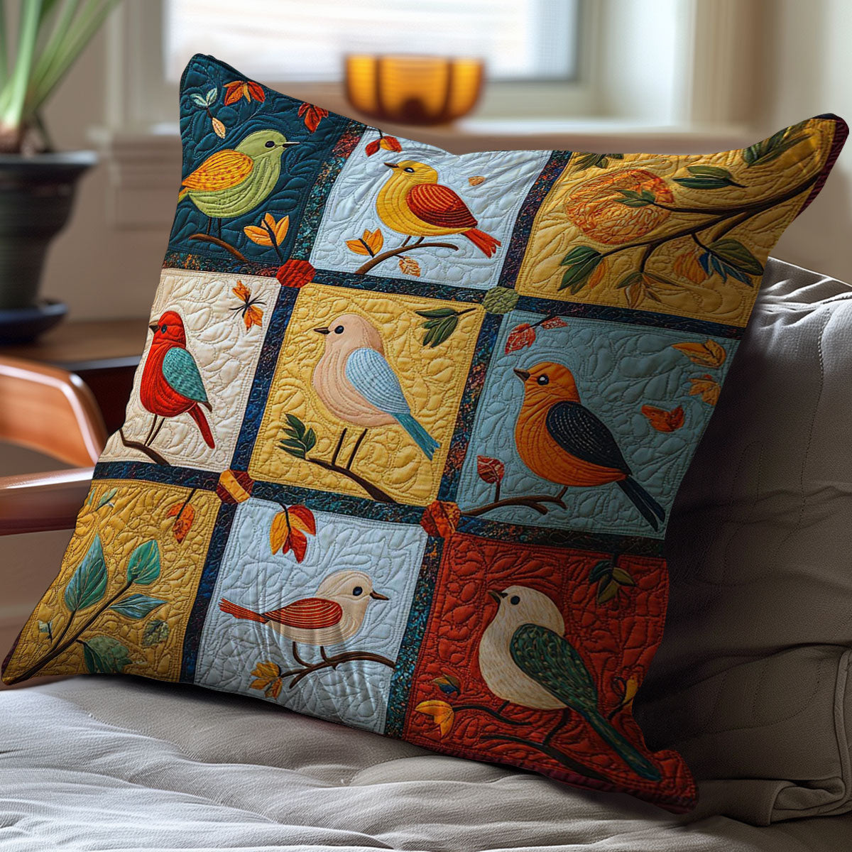 Colorful Bird WJ0810037CL Quilt Pillow Case