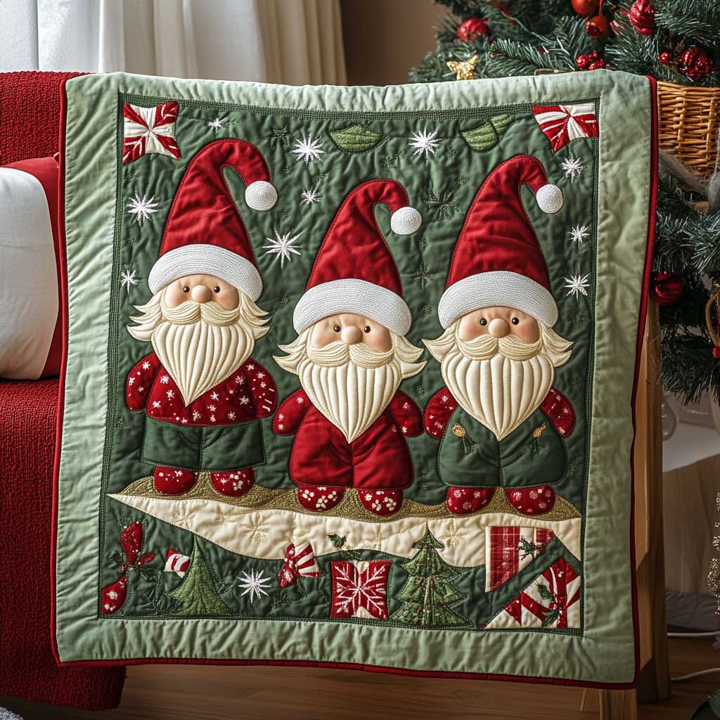Gnome Team Christmas WP1909006CL Quilt