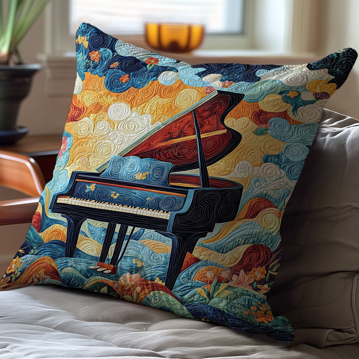 Dreamy Piano WJ0811033CL Quilt Pillow Case