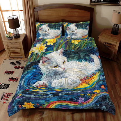 Cat Playing In The Water WJ2309029CL Duvet Cover Set