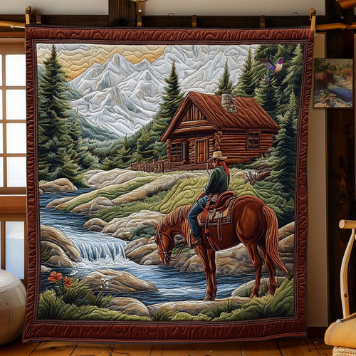 Cowboy In Village WY2012040CL Quilt