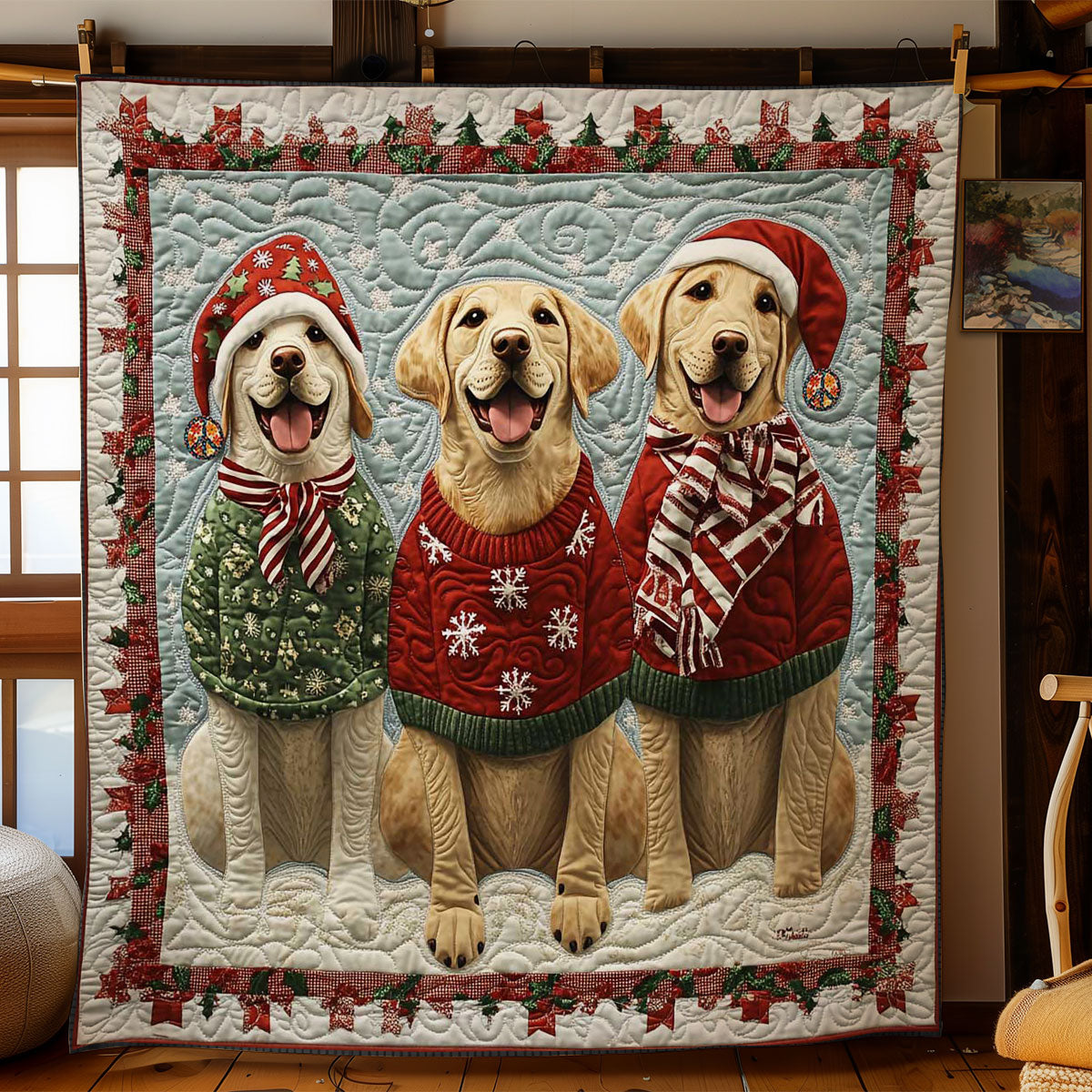 Santa's Labrador Helpers WN1112015CL Quilt