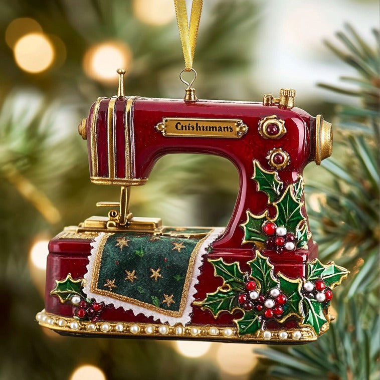 Red Sewing Machine XR1510001CL Christmas Ornament