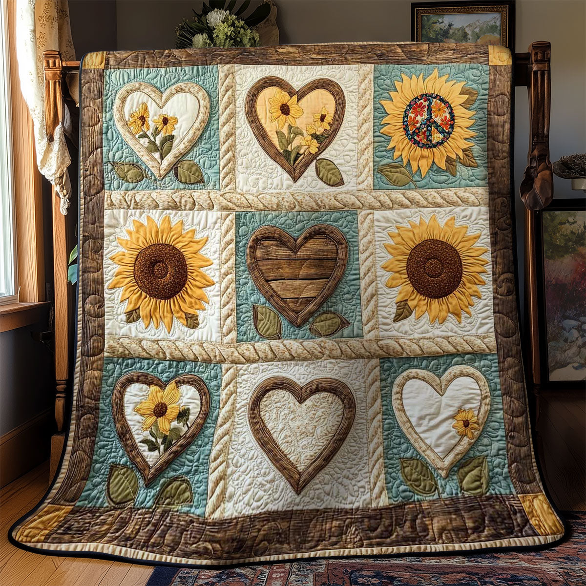 Heartful Sunflower WN2211022CL Quilt