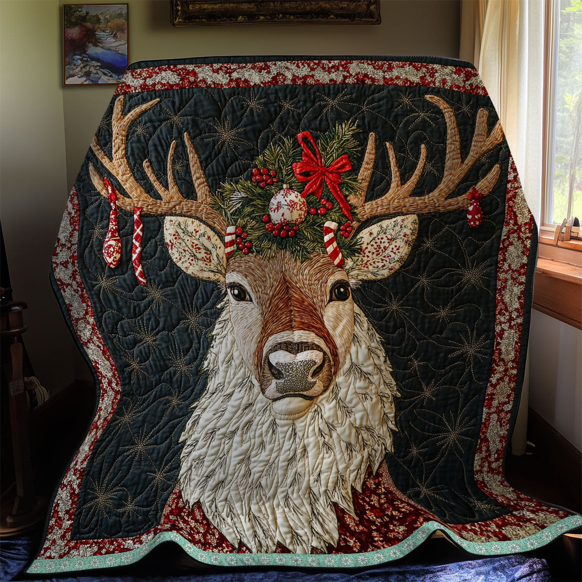 Reindeer Portrait WX2311042CL Quilt