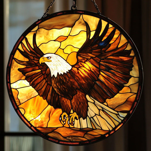 Eagle WJ0911045CL Stained Glass Suncatcher