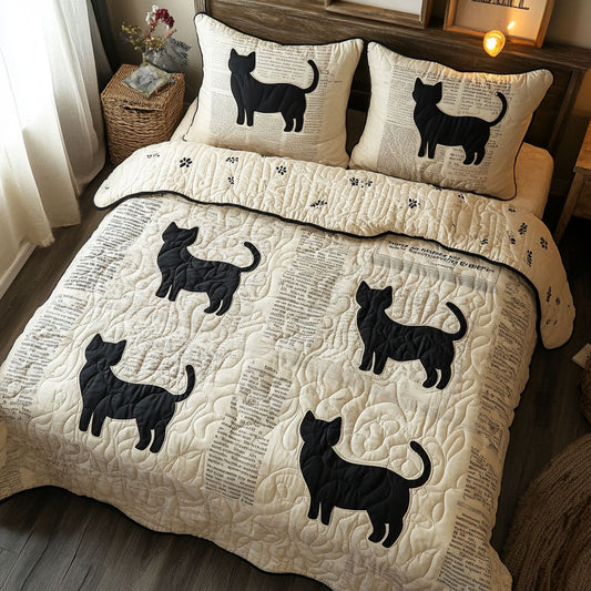Black Cat In Newspaper WY2802118CL Duvet Cover Set