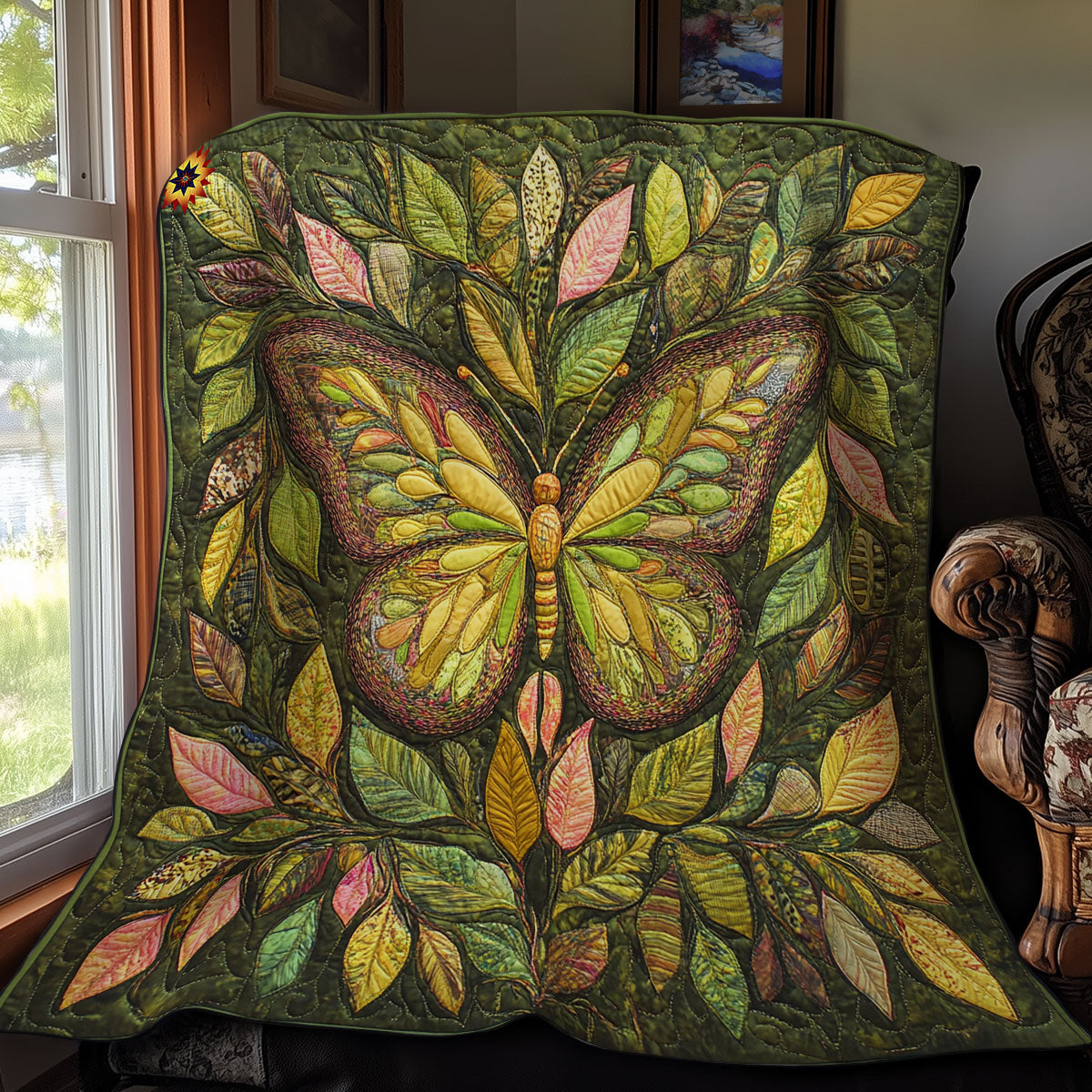 Leaves Butterfly WY1411050CL Quilt