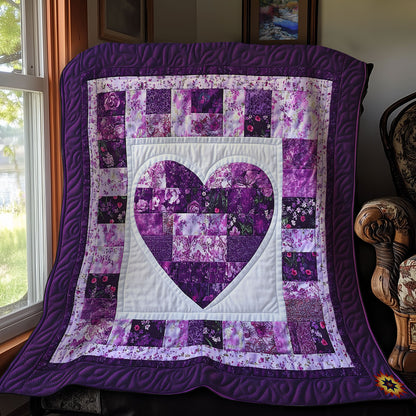 Purle Pathwork Heart WY0911022CL Quilt
