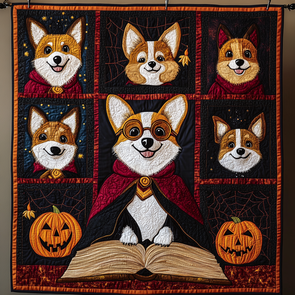 Corgi's Magical Read WN2409018CL Quilt
