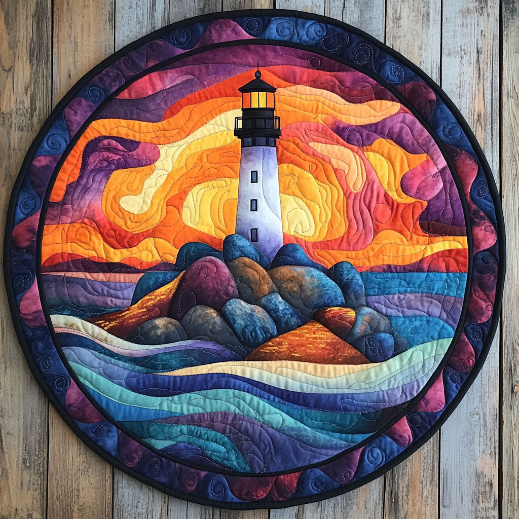 Lighting Your Road CP2304016CL Quilted Round Mat