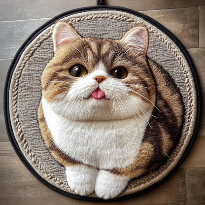 Naughty Kitty CP2104016CL Quilted Round Mat