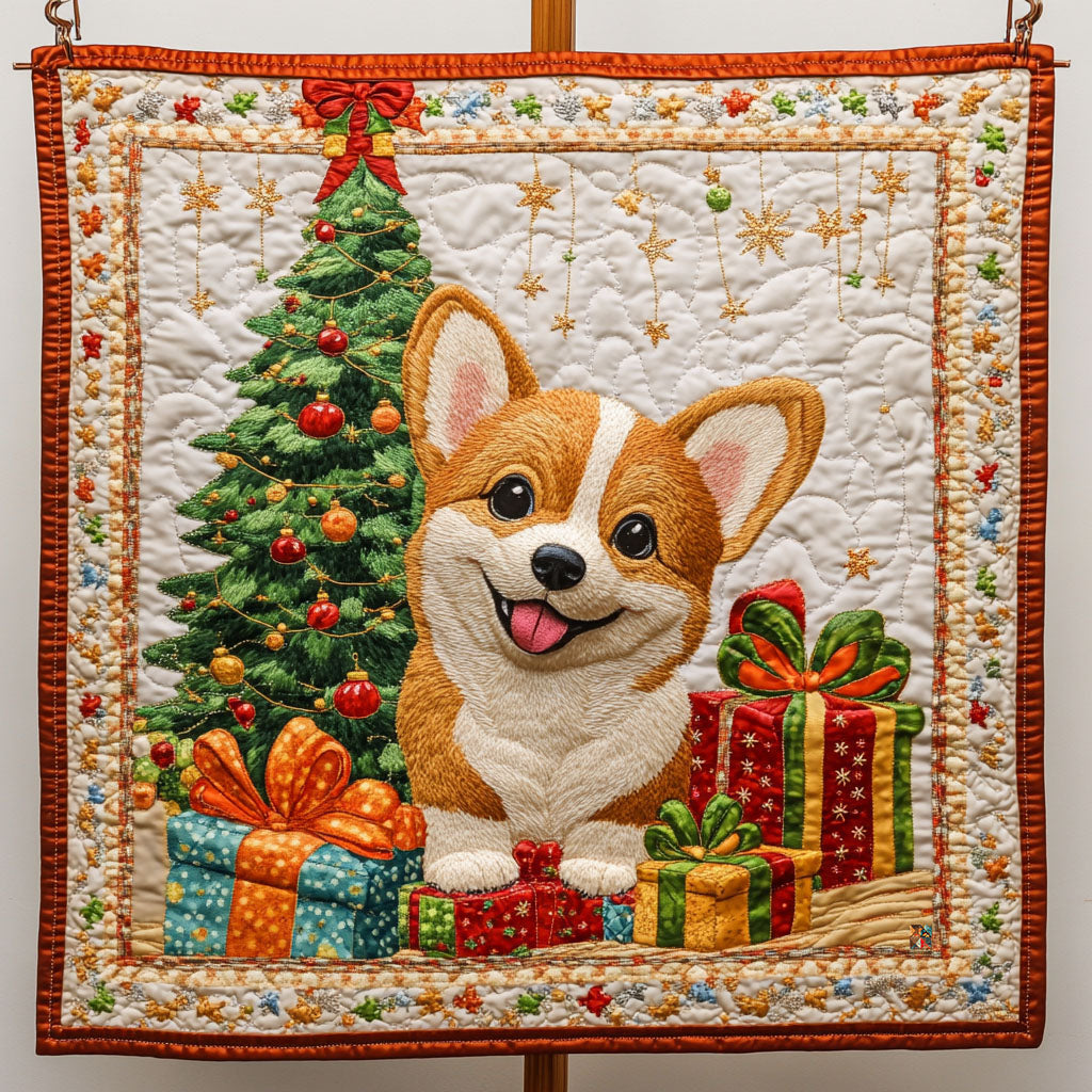 Cute Corgi Christmas YR1710002CL Quilt