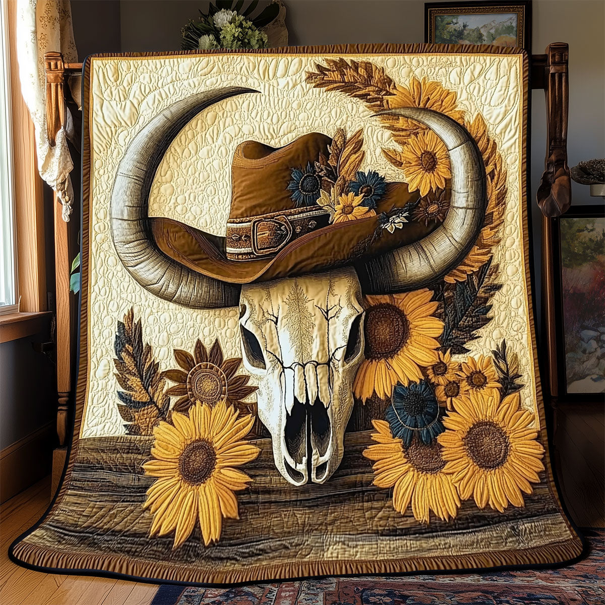Bull Skull Cowboy WX0602006CL Quilt
