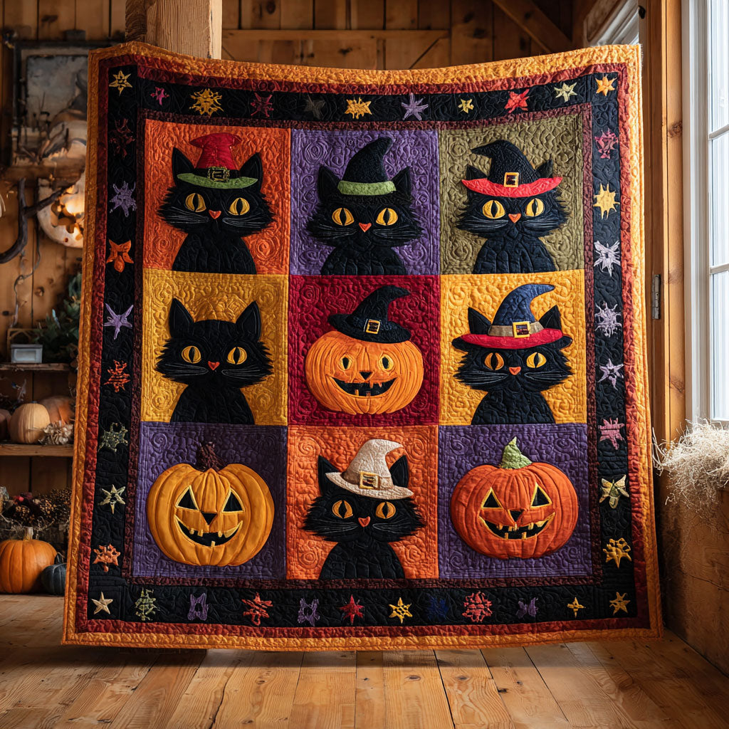 Pumpkin Parade Cat CW1109057CL Quilt