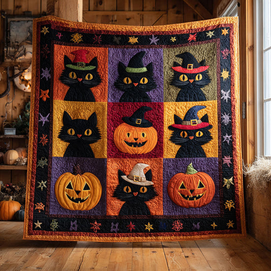 Pumpkin Parade Cat CW1109057CL Quilt