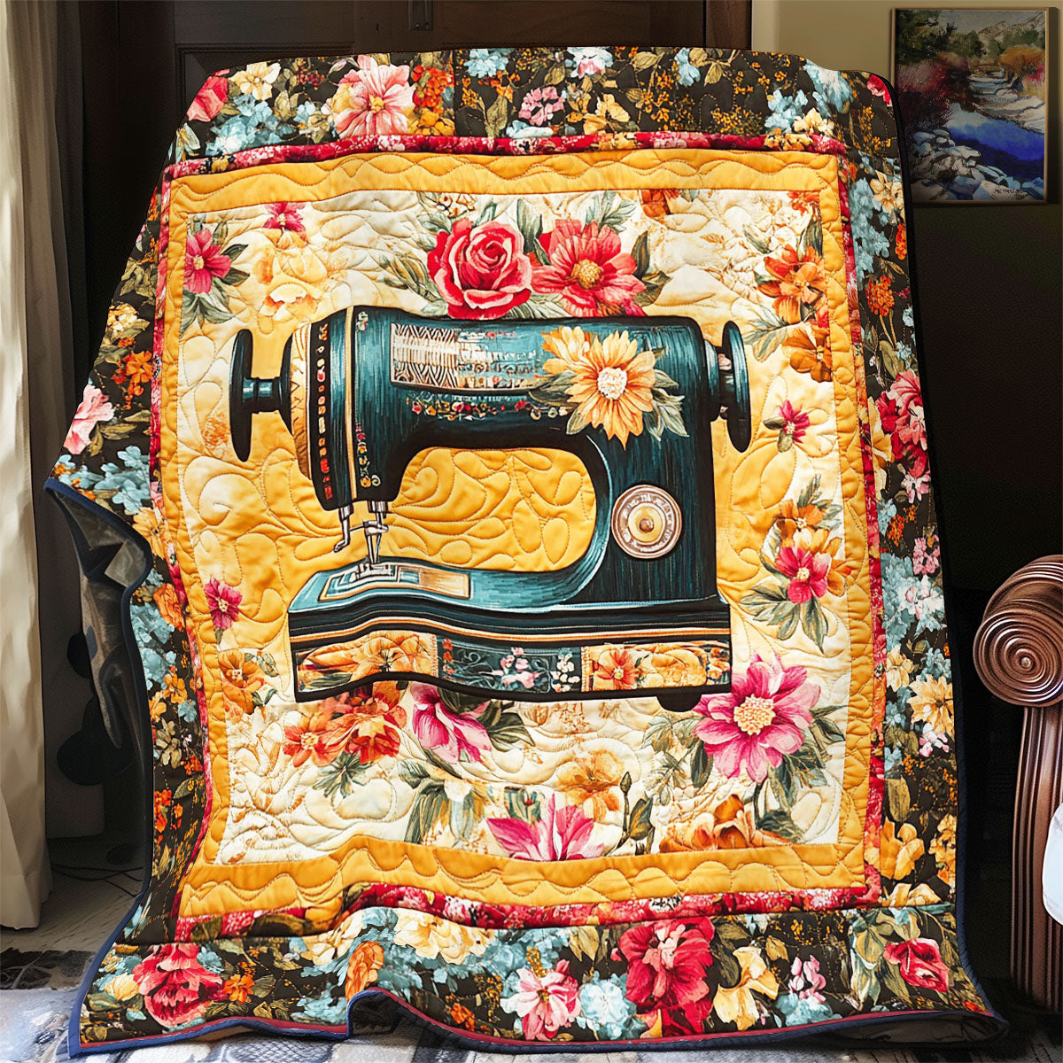 Black Sewing Machine  WY1802002CL Quilt