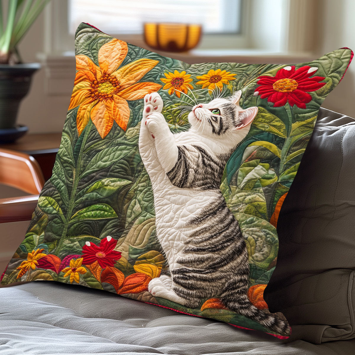 Cat In Huge Garden WP1309010CL Quilt Pillow Case