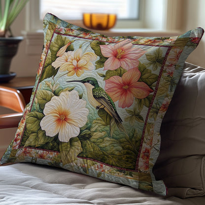 Flower Hummingbird WY0301075CL Quilt Pillow Case