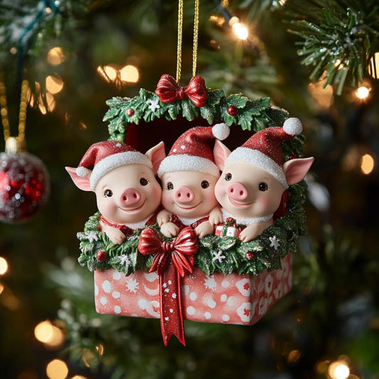 Pig Christmas Gifts XR1810022CL Christmas Ornament