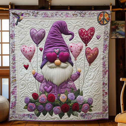 Heart And Flower Gnome WN0412044CL Quilt