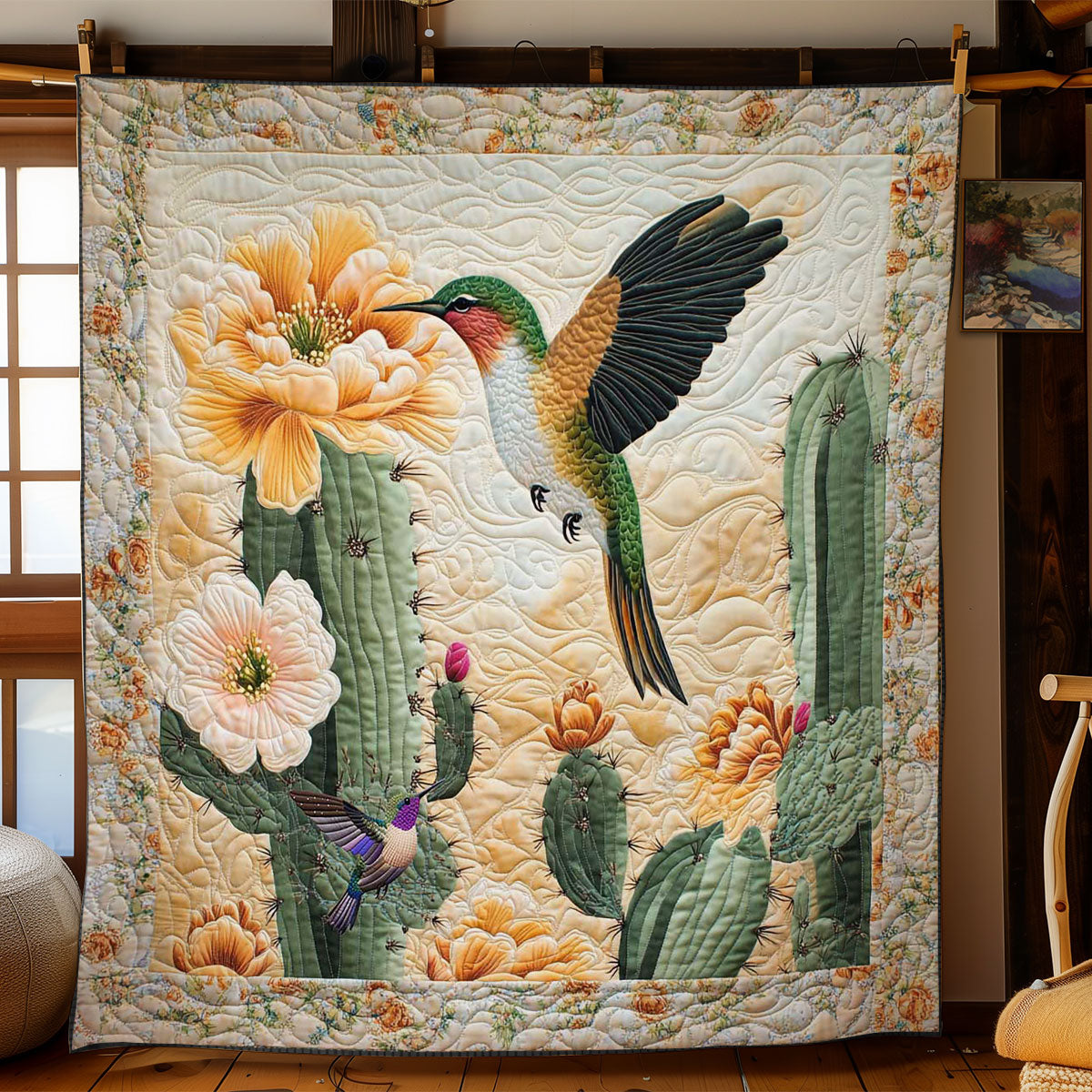 Cactus Hummingbird WN2311080CL Quilt