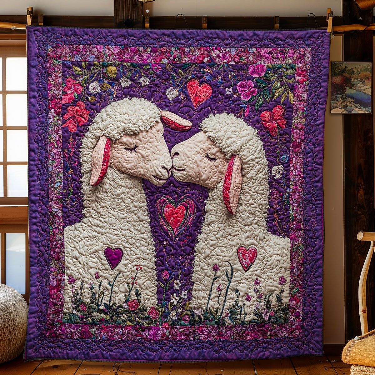 Valentine Of Couple Sheep WY0202082CL Quilt