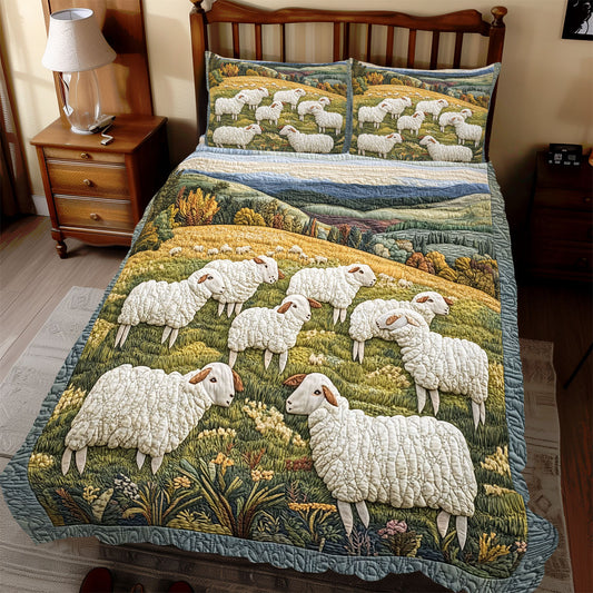 Sheep In Grass WX1212091CL Duvet Cover Set