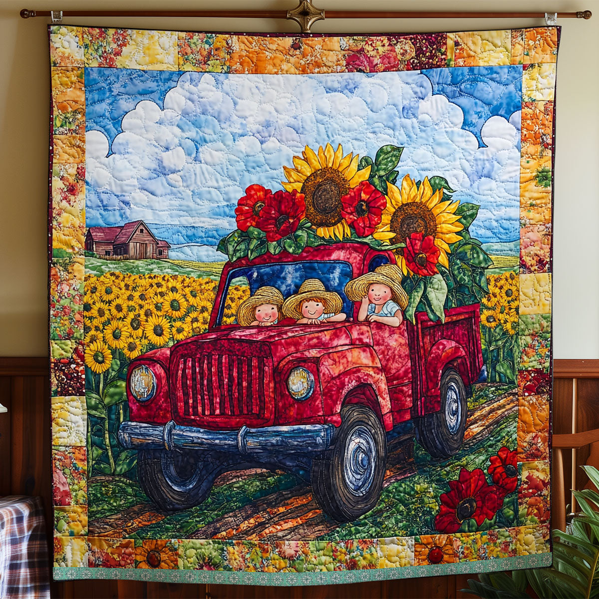 Red Truck WX1612034CL Quilt