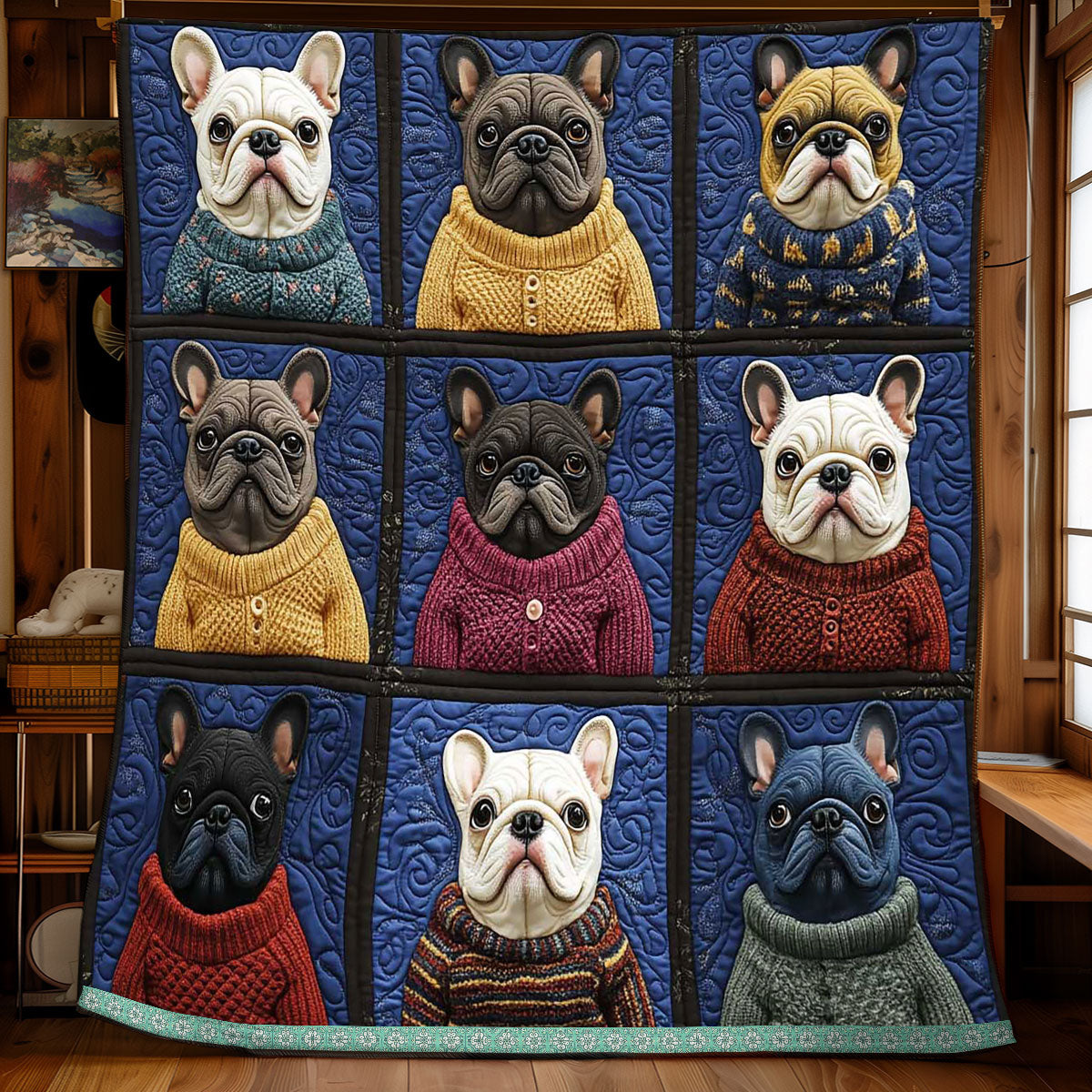 Snuggle Sweater Bulldog WP1309020CL Quilt