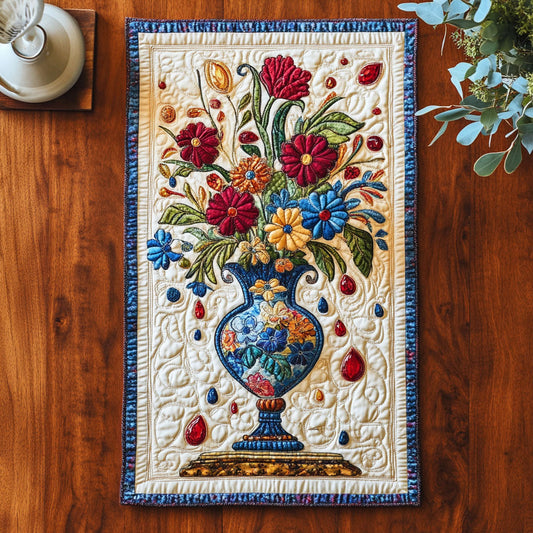 Vibrant Flower CP2904030CL Quilted Table Runner