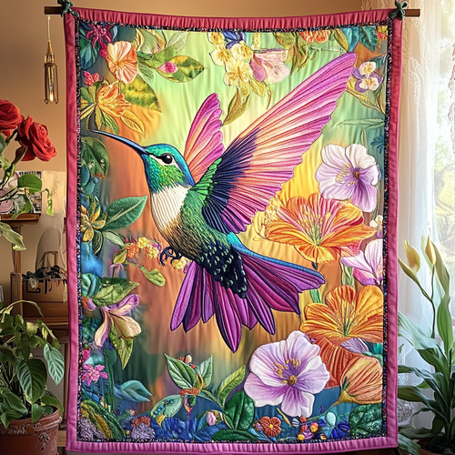 Hummingbird Sunset Flight WN2509007CL Quilt