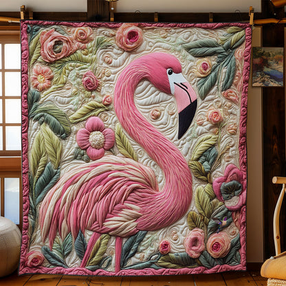 Flower Forest Flamingo WY1311033CL Quilt