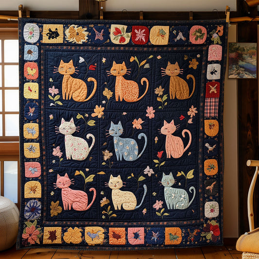 Cat In Garden WY1902068CL Quilt