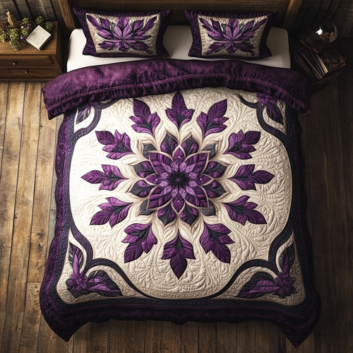 Mystic Purple Flower Blooming WY0301022CL Duvet Cover Set