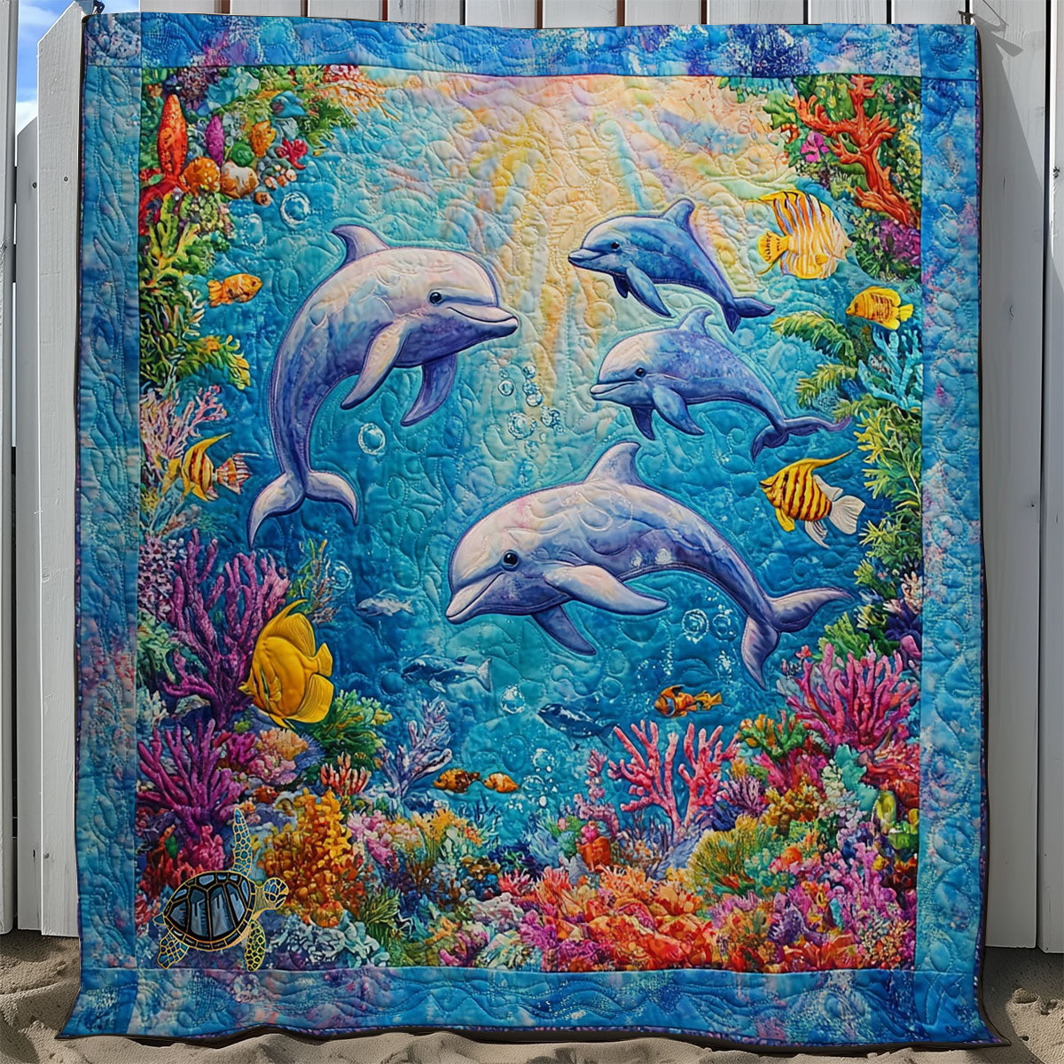 Dolphin Family WY2711004CL Quilt