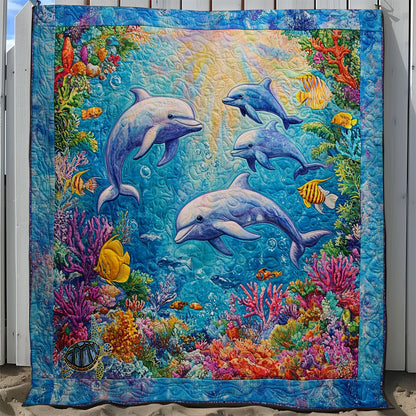 Dolphin Family WY2711004CL Quilt