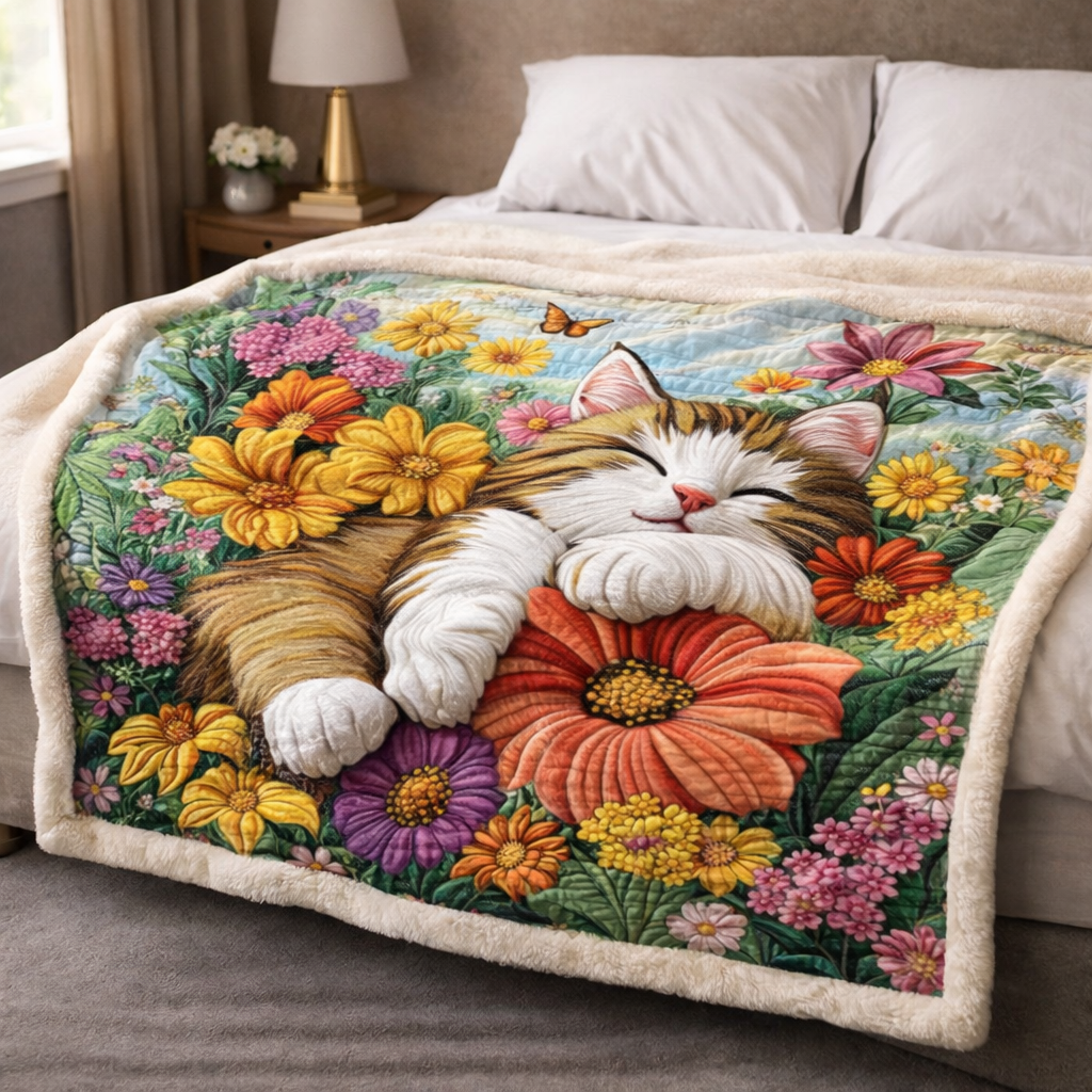 Blooming Cat Dream KL2101001CL Faux Fur Throw Blanket