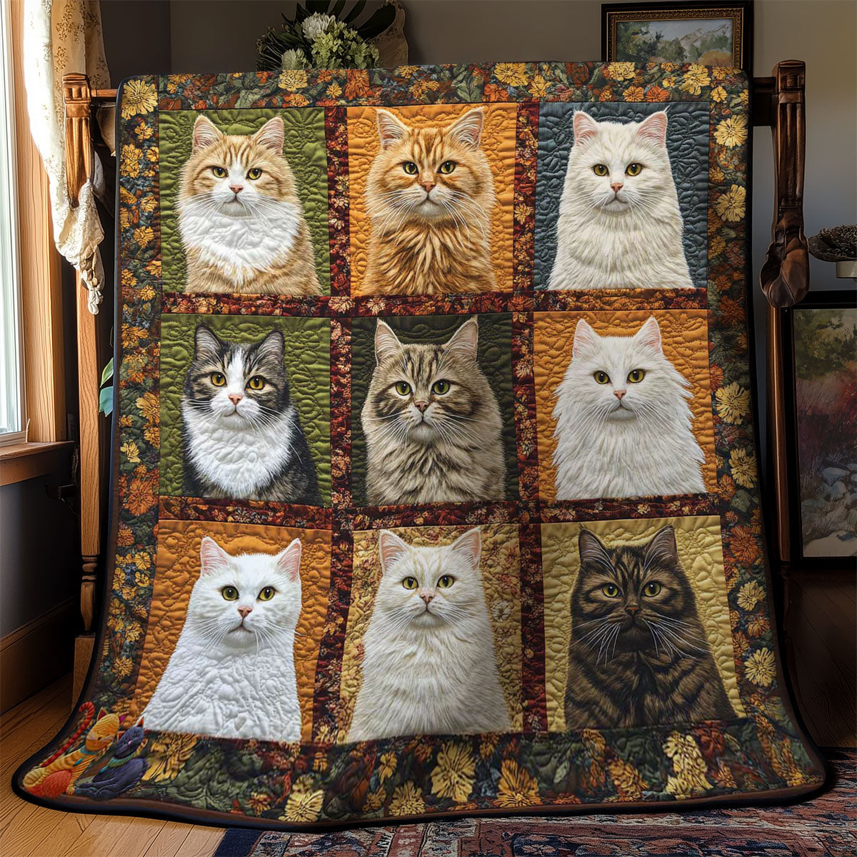 Cozy Cat Squares WN2910010CL Quilt