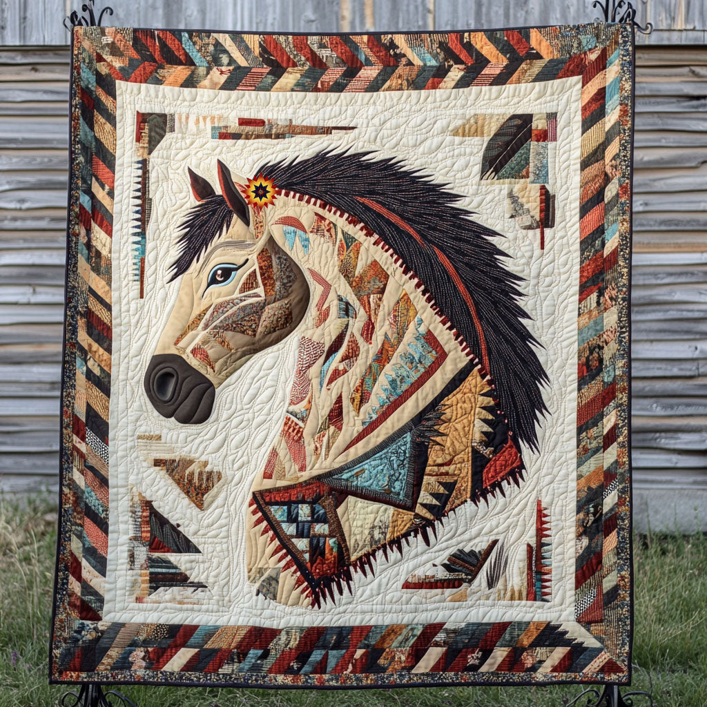 Native American  Horse WU0210004CL Quilt