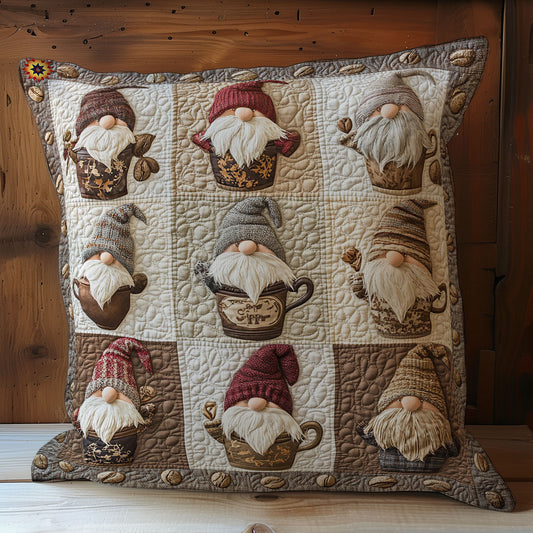 Gnome Coffee WY0101042CL Quilt Pillow Case